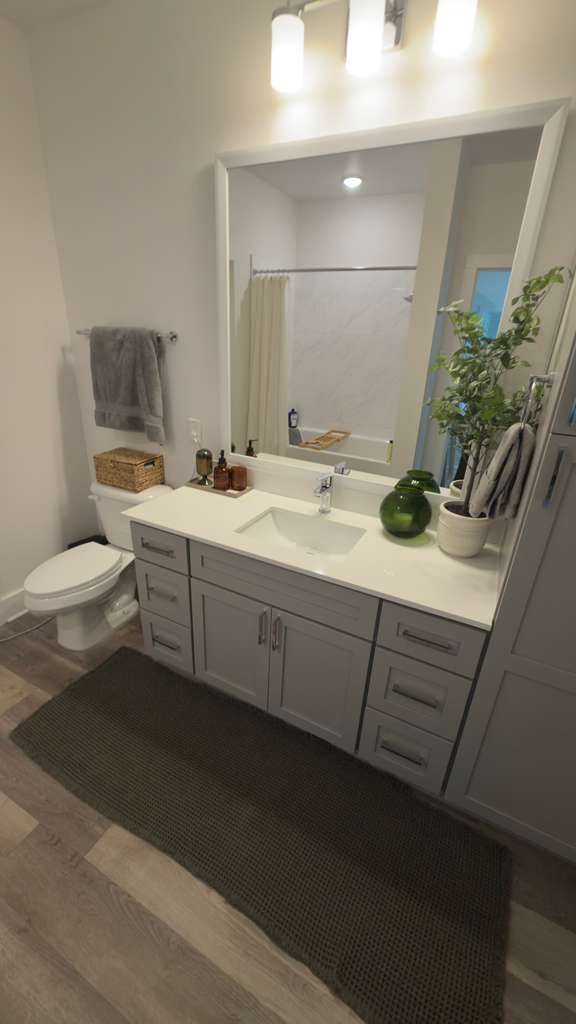 Spotless bathroom vanity after a Fairclean visit